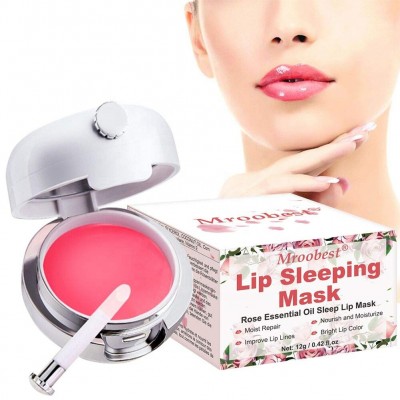 Private Label OEM Custom Pink Natural Organic Collagen Labial Part Lips Care Cream Jar Box Hydrating Sleeping Lip Mask